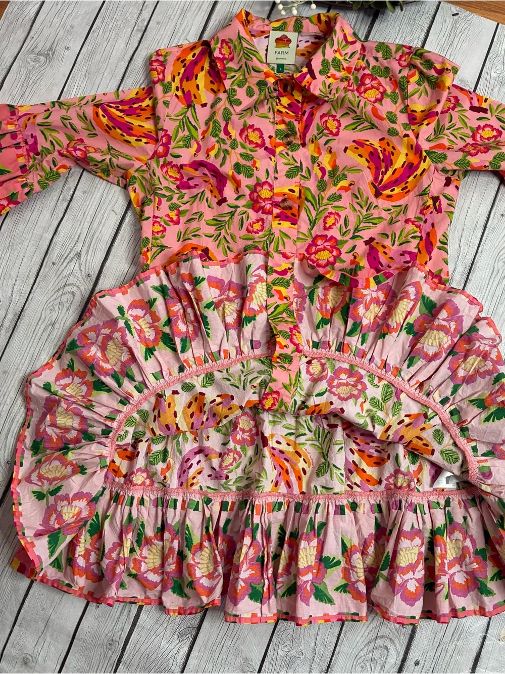 Farm Rio Painted Bananas Mini Dress - Picture 10 of 15